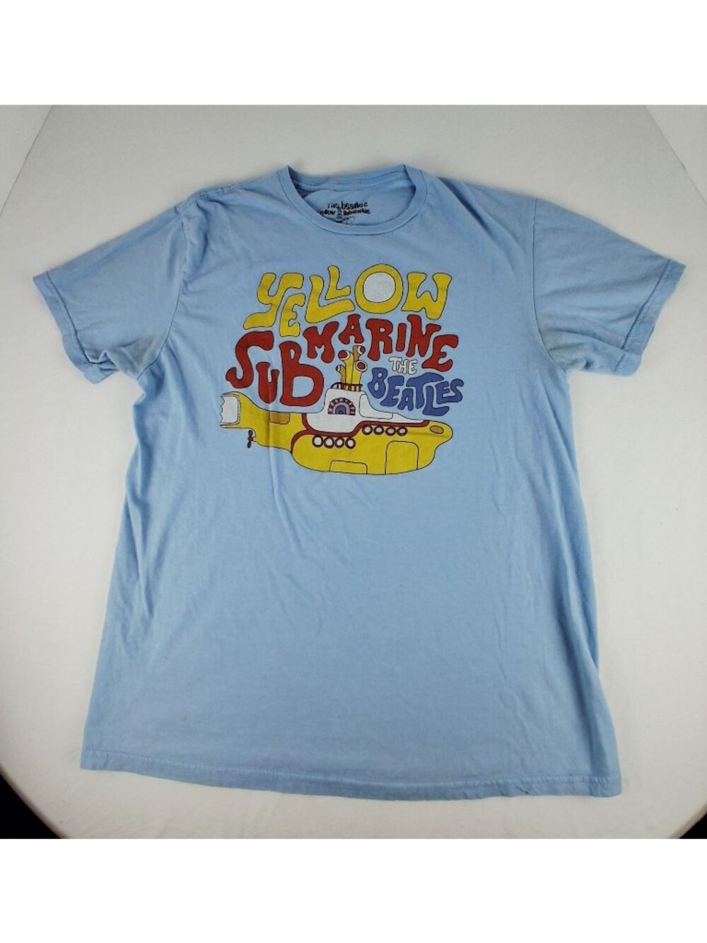 The Beatles Yellow Submarine Graphic T-Shirt Blue Medium Retro Band Tee - Picture 1 of 9
